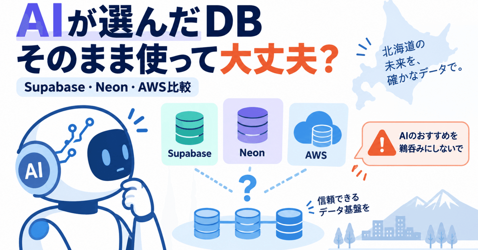 北海道の中小企業向け|Supabase・Neon・AWSの選び方とAI内製の注意点